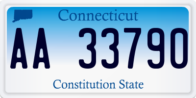 CT license plate AA33790