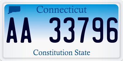CT license plate AA33796