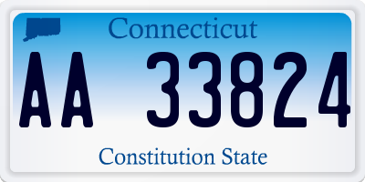 CT license plate AA33824