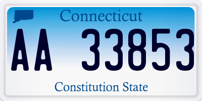 CT license plate AA33853