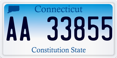 CT license plate AA33855