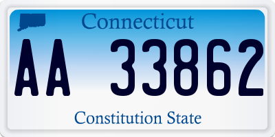 CT license plate AA33862