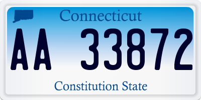CT license plate AA33872