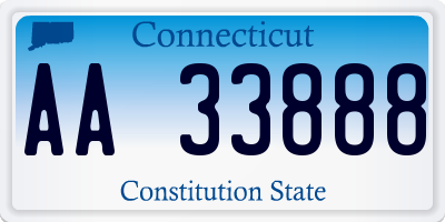 CT license plate AA33888