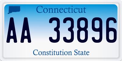 CT license plate AA33896