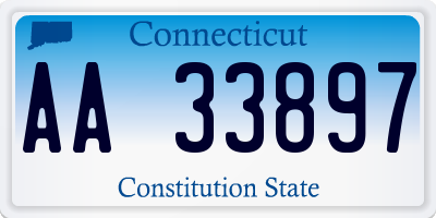 CT license plate AA33897