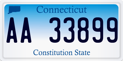 CT license plate AA33899