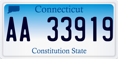 CT license plate AA33919