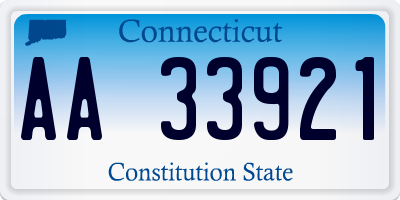 CT license plate AA33921