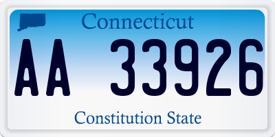 CT license plate AA33926