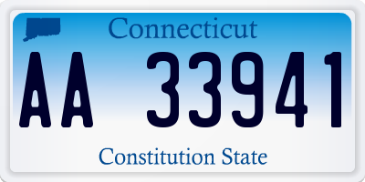 CT license plate AA33941