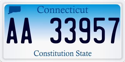 CT license plate AA33957