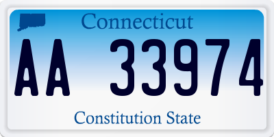 CT license plate AA33974