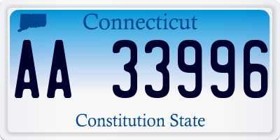 CT license plate AA33996