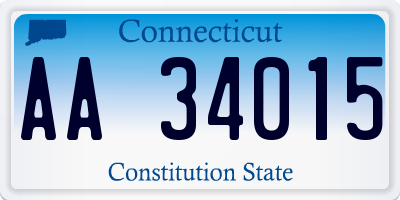 CT license plate AA34015
