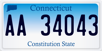 CT license plate AA34043