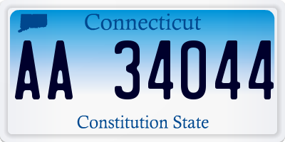 CT license plate AA34044