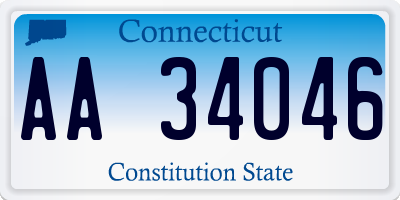 CT license plate AA34046