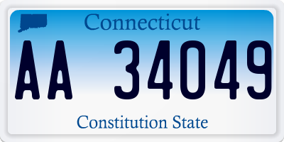 CT license plate AA34049