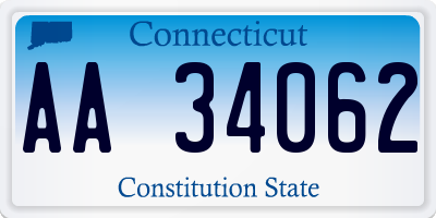 CT license plate AA34062
