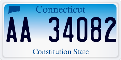 CT license plate AA34082