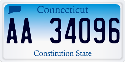 CT license plate AA34096