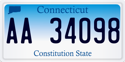 CT license plate AA34098