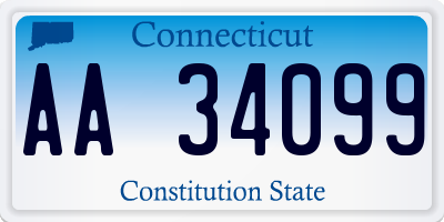 CT license plate AA34099