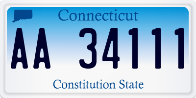 CT license plate AA34111
