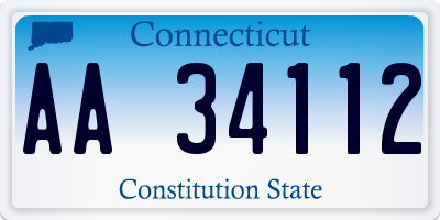 CT license plate AA34112