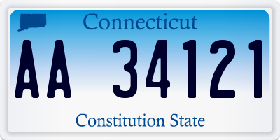 CT license plate AA34121