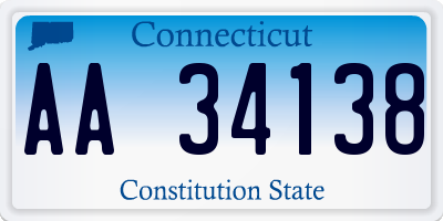 CT license plate AA34138