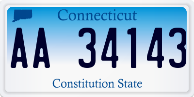 CT license plate AA34143