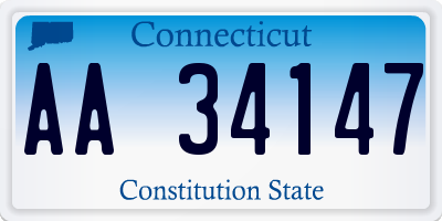 CT license plate AA34147