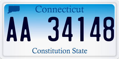 CT license plate AA34148