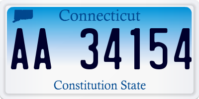 CT license plate AA34154