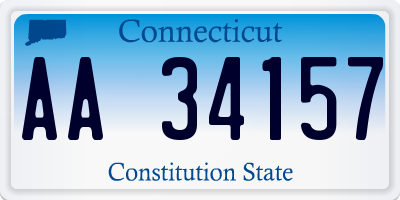 CT license plate AA34157