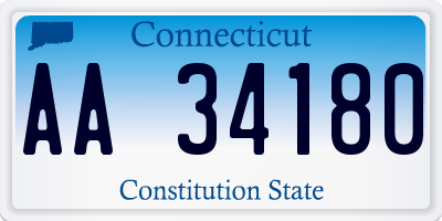 CT license plate AA34180