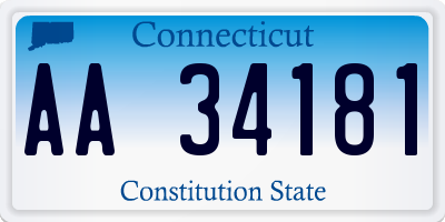 CT license plate AA34181