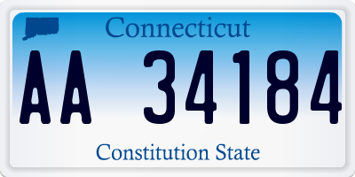 CT license plate AA34184