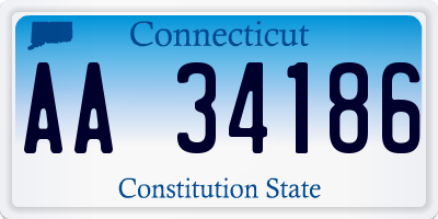 CT license plate AA34186