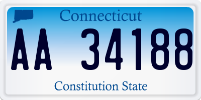 CT license plate AA34188
