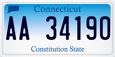 CT license plate AA34190