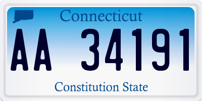 CT license plate AA34191
