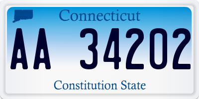 CT license plate AA34202