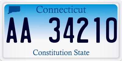 CT license plate AA34210