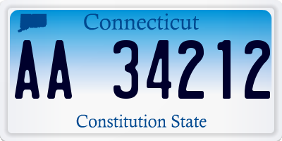 CT license plate AA34212