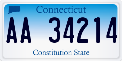 CT license plate AA34214