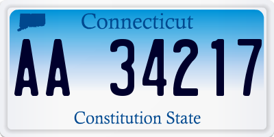 CT license plate AA34217