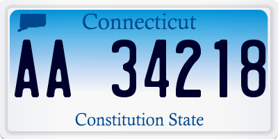 CT license plate AA34218